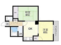 吉川ハイツ 2DKの間取図画像