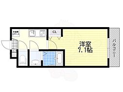 JR東海道・山陽本線 千里丘駅 徒歩10分の賃貸マンション 4階1Kの間取り