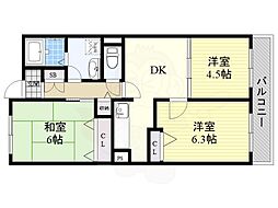ドミールカメリア 3DKの間取図画像