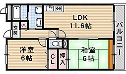 ラルクアンシェル 2LDKの間取図画像