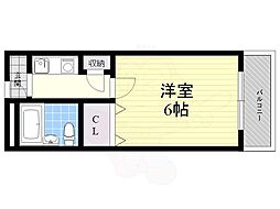 清水M1 1Kの間取図画像