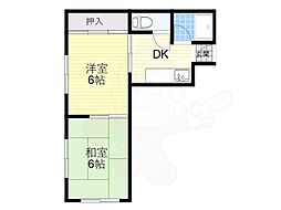 ビスタ千里丘 2DKの間取図画像