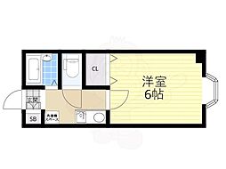 グレースハイム光 1Kの間取図画像
