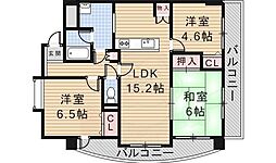 グレイスコート千里丘 3LDKの間取図画像