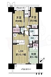 ローレルスクエア健都ザ・レジデンスフォースステージ 3LDKの間取図画像