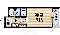 サンイーストパレス 1Kの間取図画像
