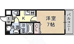オーク南茨木 1Kの間取図画像