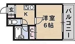 末広13番館 1Kの間取図画像