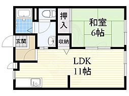 ガーデンハイツ 1LDKの間取図画像