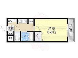 ソレイユ東奈良 1Kの間取図画像