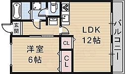 コーポ高井 1LDKの間取図画像