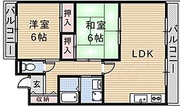 第2クリスタルハイツ 2LDKの間取図画像