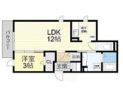 ベーネ・ルミエール 1LDKの間取図画像