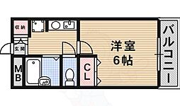 エクセル稲葉町 1Kの間取図画像