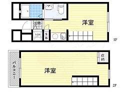 オークグランド2 1DKの間取図画像