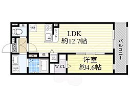メゾンCoCo 1LDKの間取図画像