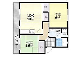 サン春日丘 2LDKの間取図画像
