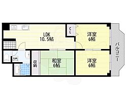 ローレルハイツ茨木総持寺第2号棟 3LDKの間取図画像