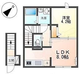 ペルシュワール 1LDKの間取図画像