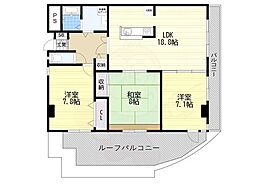 パラッツォデルソーレ 3LDKの間取図画像