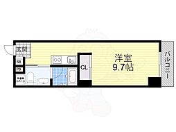 グランヴァレー彩都 1Kの間取図画像