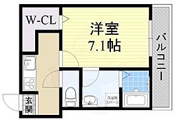 ヘーベルメゾン信 1Kの間取図画像