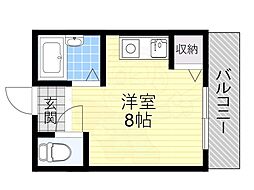 ネオセレス五番館 ワンルームの間取図画像