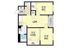 サンコーポ高槻ことぶき 3LDKの間取図画像