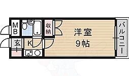 ソロ南茨木 1Kの間取図画像