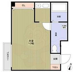 東千里OMパレス2 ワンルームの間取図画像