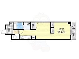 山崎マンション13 1Kの間取図画像