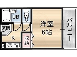 セレント茨木鮎川 1Kの間取図画像