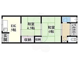 池上文化 2DKの間取図画像