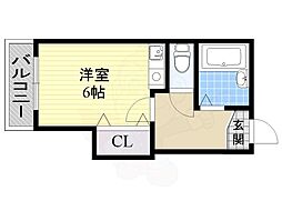 ハイツ北川 1Kの間取図画像