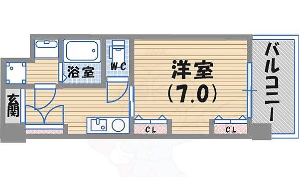 西宮ルモンド甲子園 ｜兵庫県西宮市甲子園七番町(賃貸マンション1K・5階・25.80㎡)の写真 その2