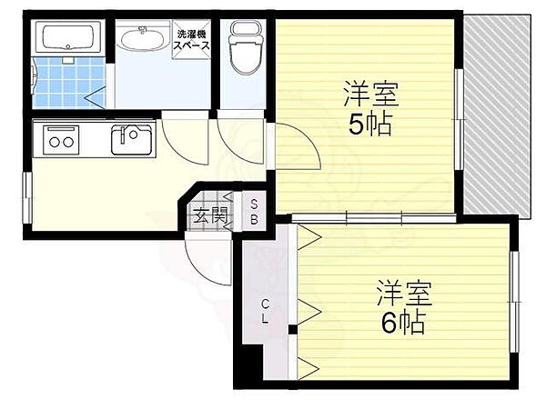 クレスト北口 ｜兵庫県西宮市北口町(賃貸マンション2K・2階・35.00㎡)の写真 その2