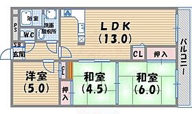 ラフォーレ夙川  ｜ 兵庫県西宮市神楽町6番19号（賃貸マンション3LDK・2階・66.25㎡） その2