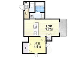 兵庫県西宮市津門稲荷町（賃貸アパート1LDK・3階・36.13㎡） その2