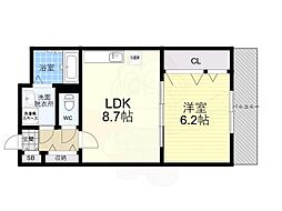 フレシール 1LDKの間取図画像