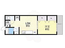 松本マンション 1LDKの間取図画像