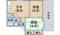 チェルシー 2DKの間取図画像