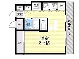 西北チェリー ワンルームの間取図画像