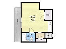 シャンブル・ド甲東園 ワンルームの間取図画像