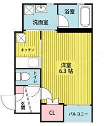 クレスト 1Kの間取図画像
