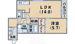 ソフィット西宮北口 1LDKの間取図画像