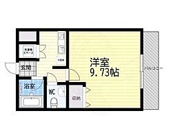 ラ・セーヌ西宮 1Kの間取図画像