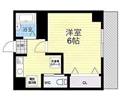 リッツメイト 1Kの間取図画像
