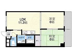 プロスペール門戸 2LDKの間取図画像