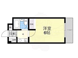 ecoflats西宮北口 1Kの間取図画像