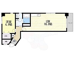 エメラルドグリーン西北 1LDKの間取図画像